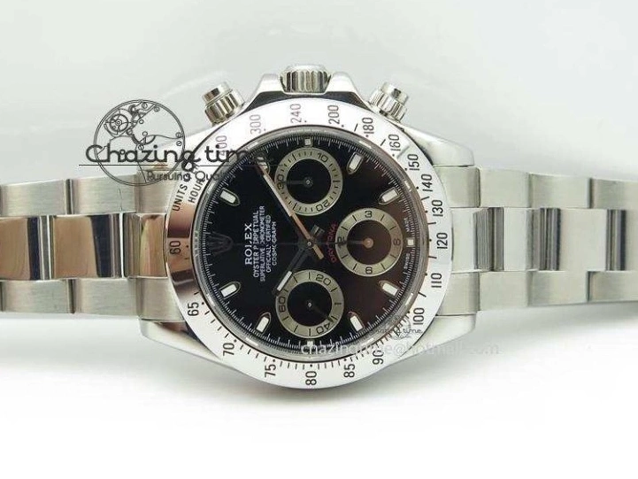 JF Sec@9 Bracelet Edition On Daytona A7750 Dial SS 116520 Black 0314